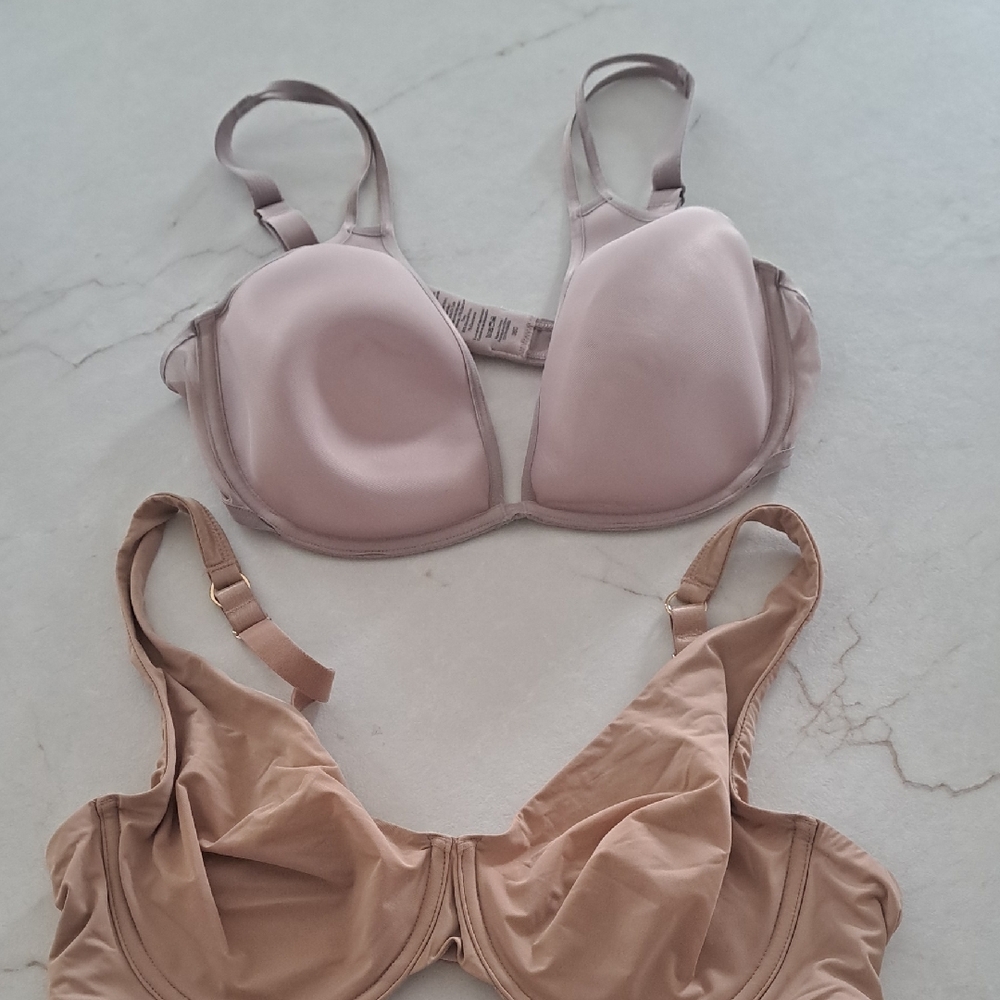 ThirdLove Mesh Plunge & Second Skin Unlined Bra 36 C